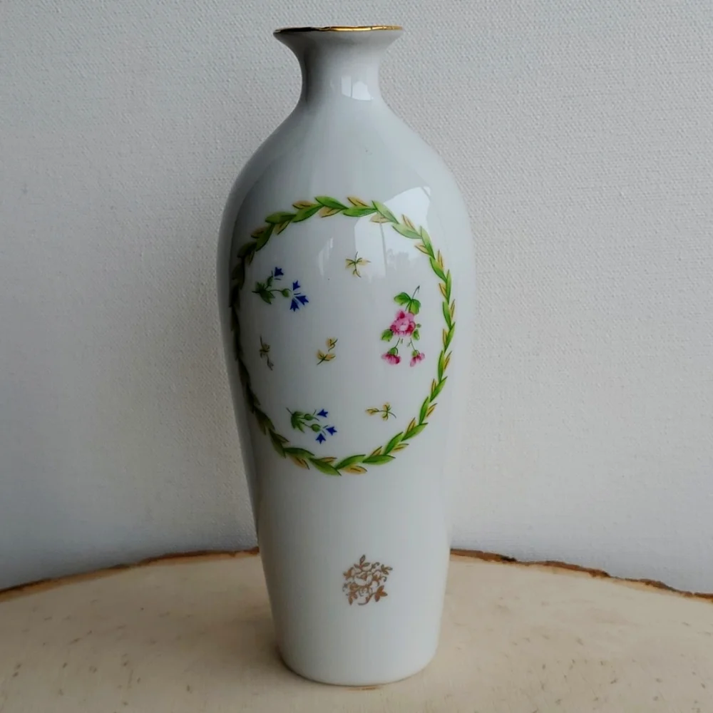 Limoges France Porcelain Floral Handpainted Vase